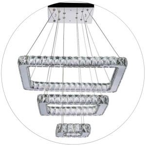 لوستر سقفی کریستالی مربع ای 3 طبقه کد00329